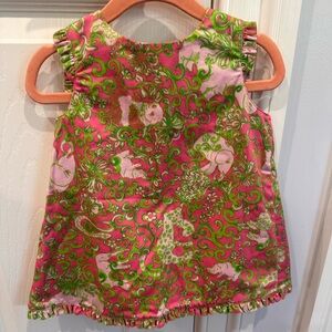 Lilly Pulitzer Pink and Green Kids Dress